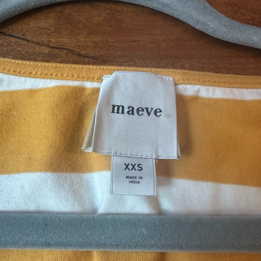 Maeve Mustard and White Striped Blouse